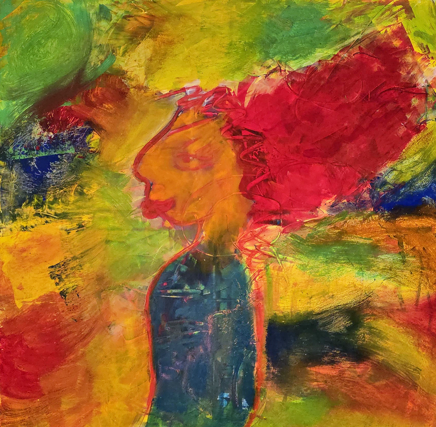 Magnolie auf Leinwand mit Öl