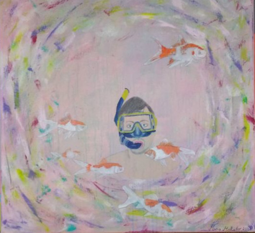 Magnolie auf Leinwand mit Öl